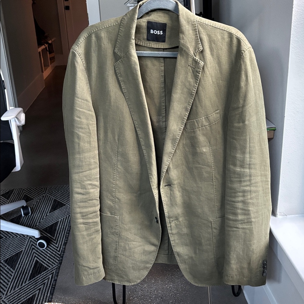 Boss Khaki Blazer with Button Detail